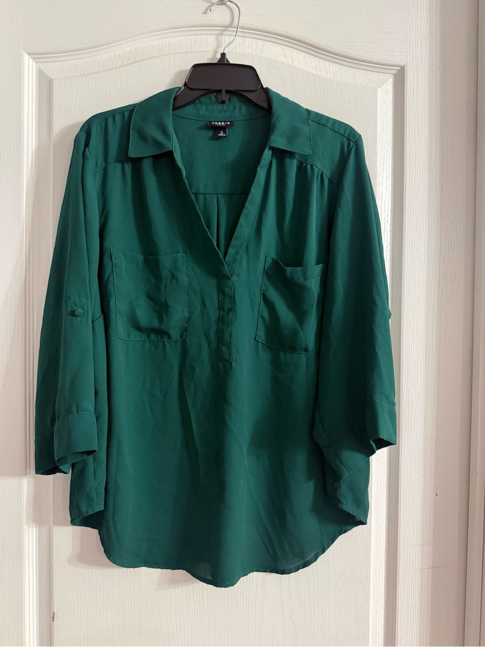 Torrid Women’s Harper Green 3/4 Sleeve Top Sz 0. AG-257